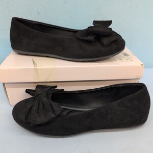 Shein Faux Suede Bow Women's Ballet Flats Size CN 40 Black